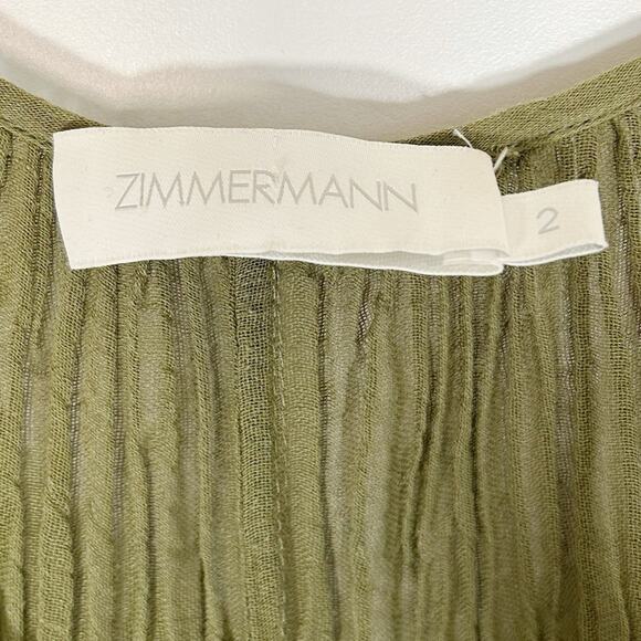 ZIMMERMANN Belted Crinkled Ramie and Cotton Blend Jumpsuit - Picture 6 of 11